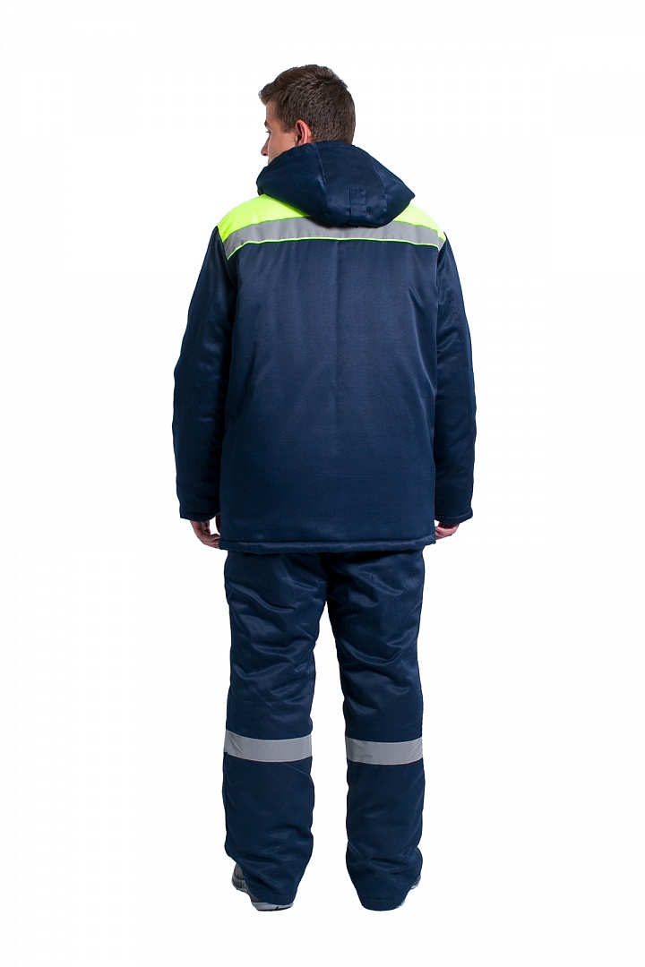 Куртка зимняя мужская Эксперт-Люкс NEW (тк.Смесовая,210), т.синий/лимонный