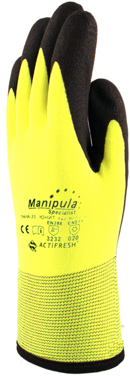 Перчатки Манипула ЮНИТ Хай Виз (TNHA-33, утепл. нейлон + HPT)