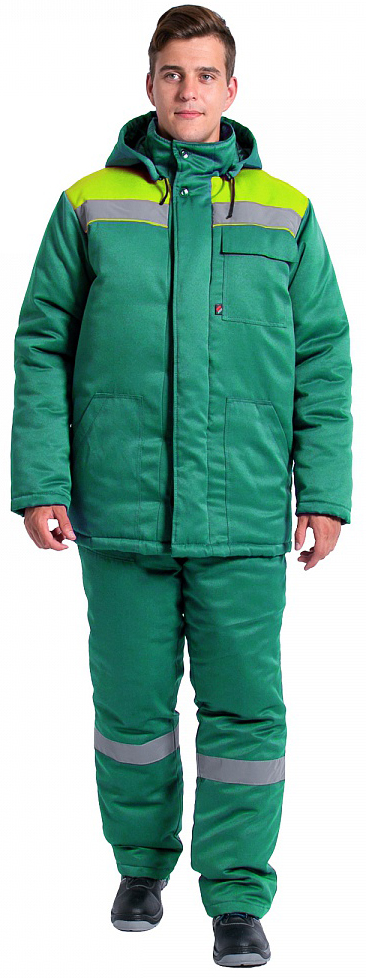 Куртка зимняя Эксперт-Люкс NEW (тк.Смесовая,210), зеленый/лимонный